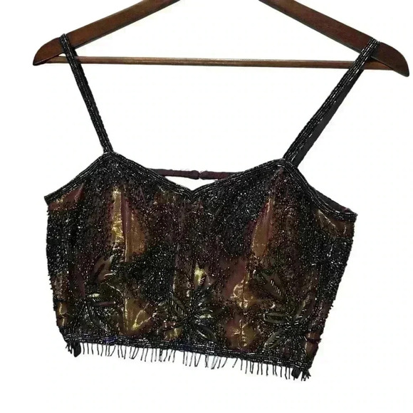 Y2K Je Matadi 100% Silk Beaded Ombré Mermaid Skirt And Halter Top Size Small - Picture 3 of 16